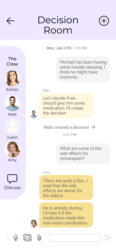 Decision Room — group chat