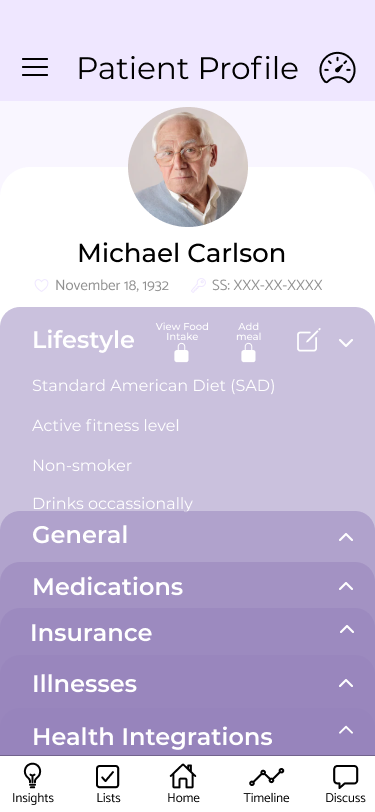 Profile — lifestyle tracking