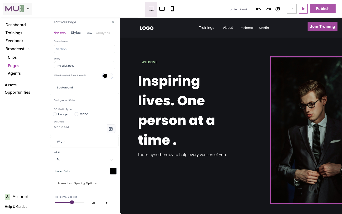 Pages — editor