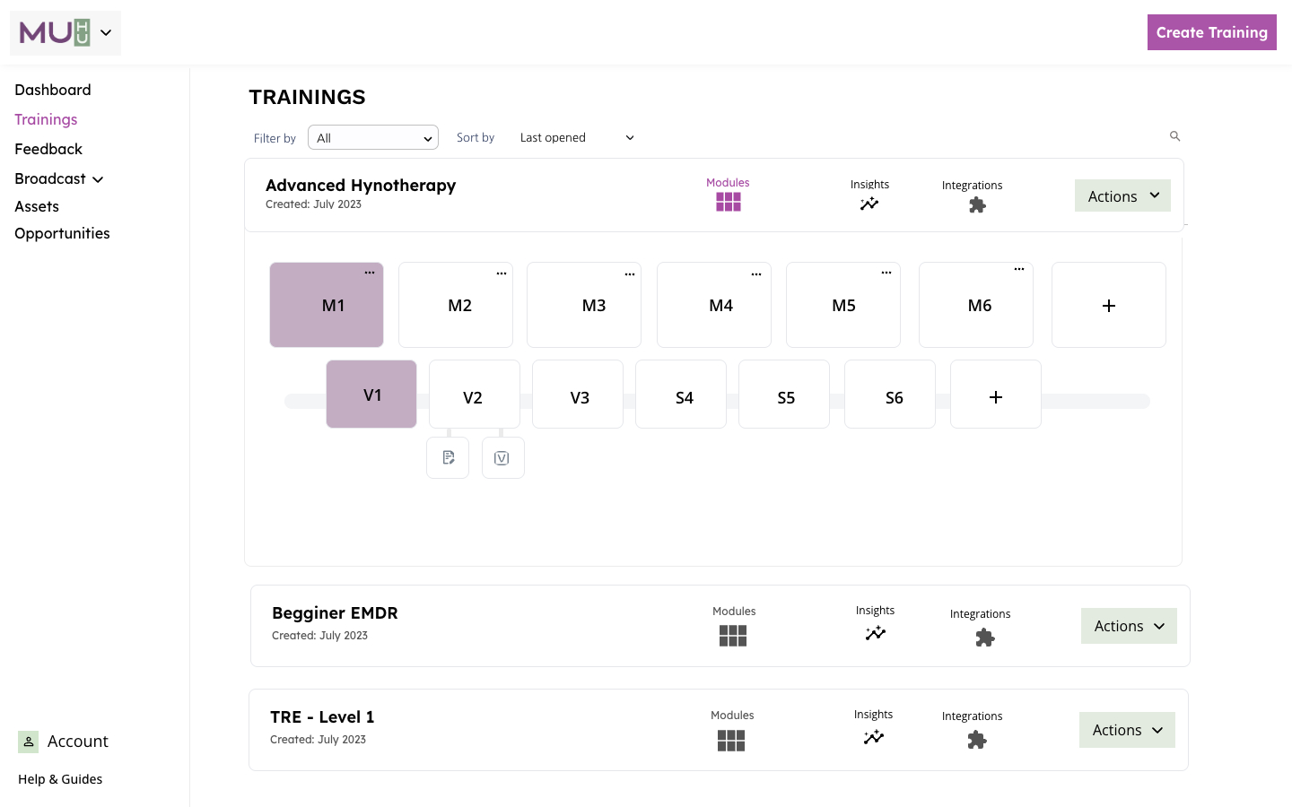Trainings — modules
